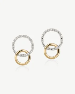 Halo Earrings - Sterling Silver/24 Carat Gold Gilded