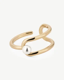 Lana Pearl Ring - 22 Carat Gold Gilded