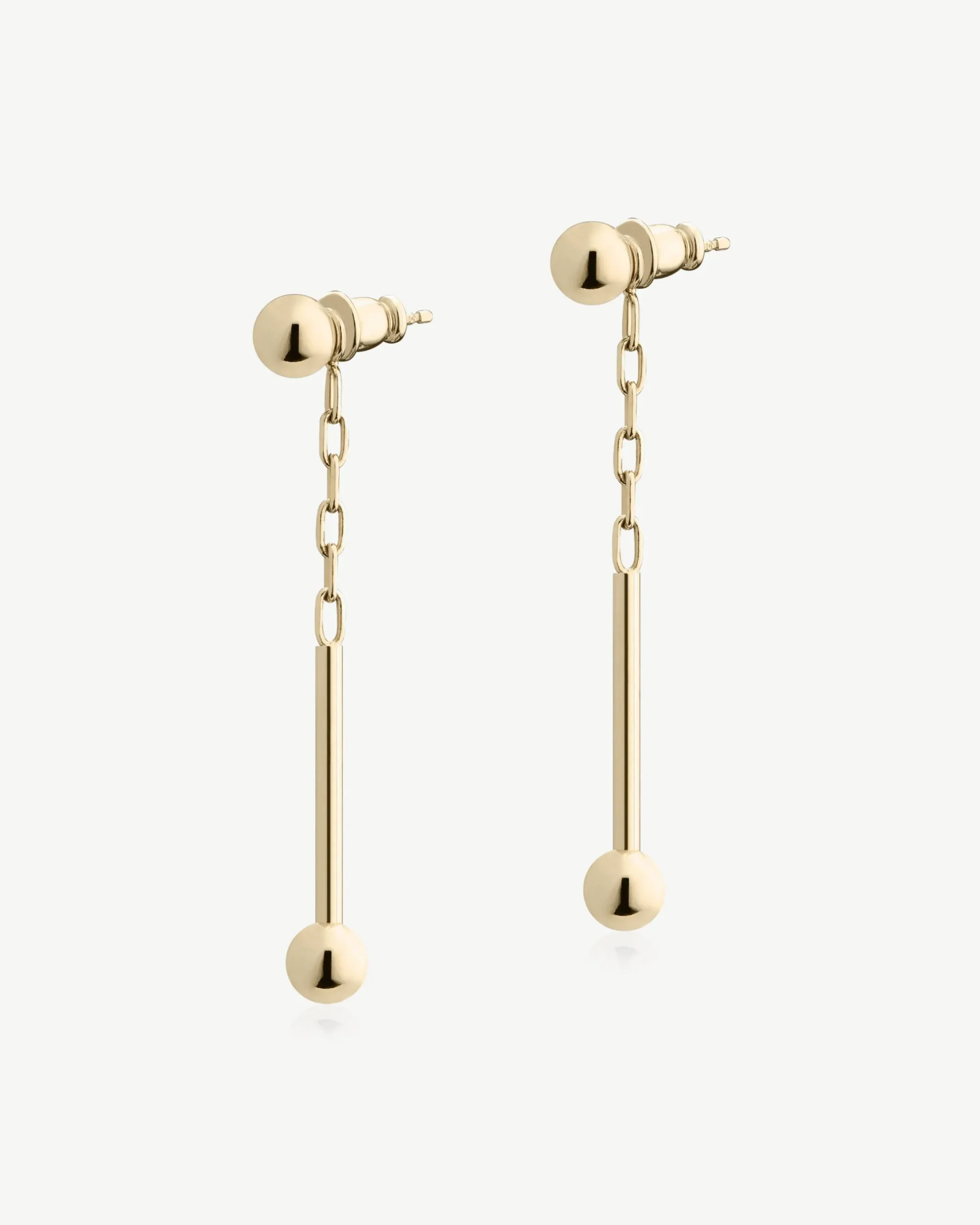 Music Bar Drop Earrings - 22 Carat Gold Gilded