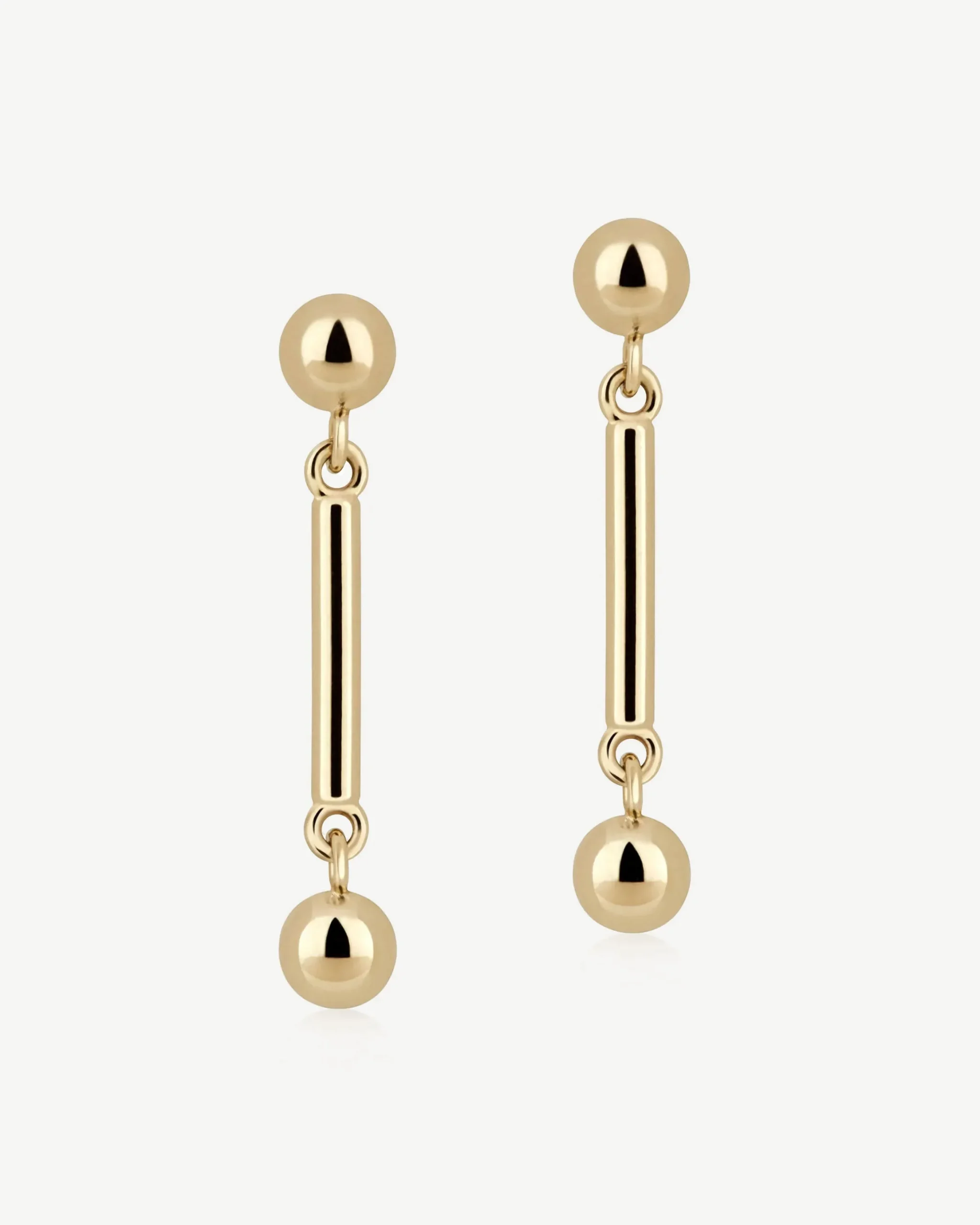 Music Bar Earrings - 22 Carat Gold Gilded