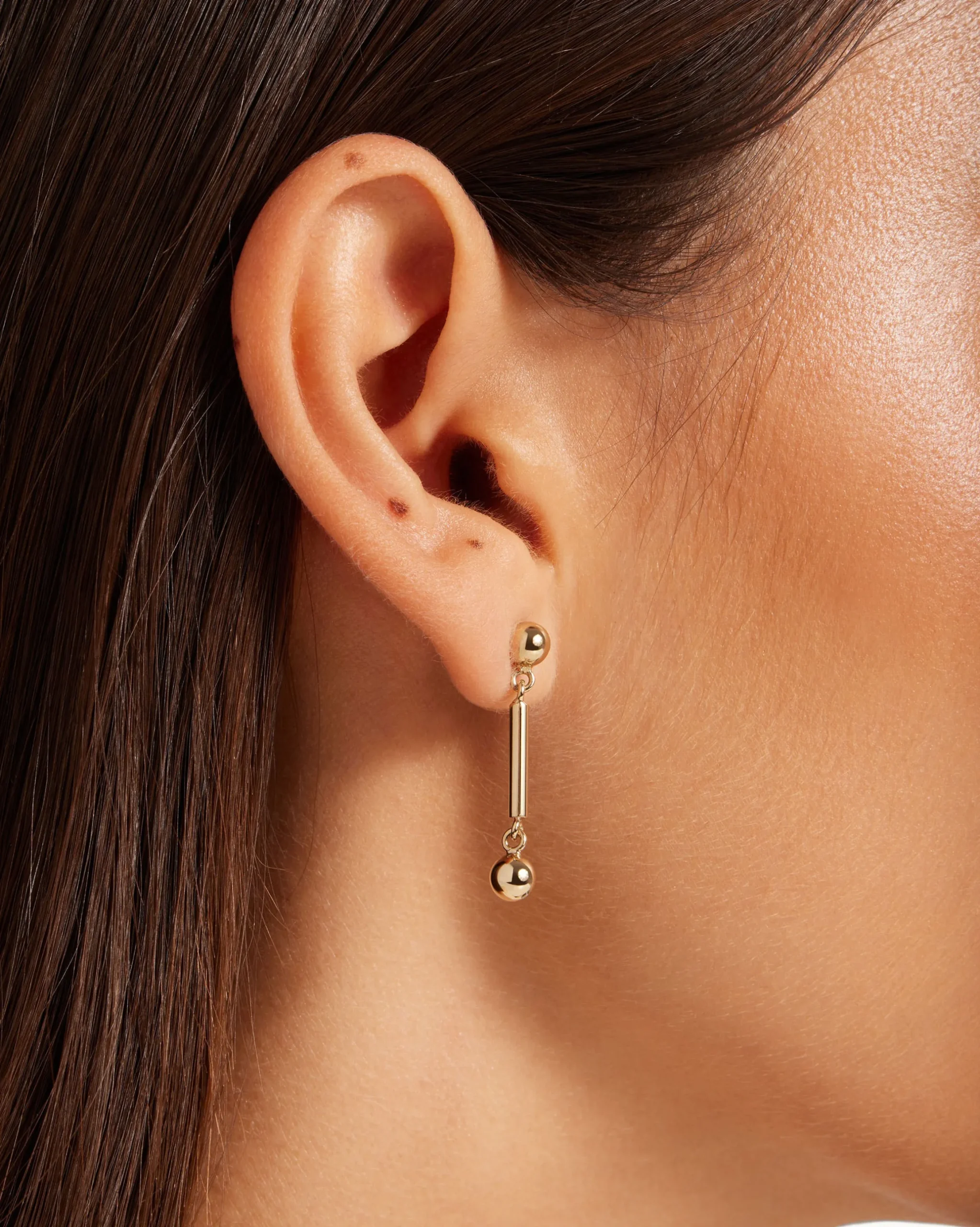 Music Bar Earrings - 22 Carat Gold Gilded