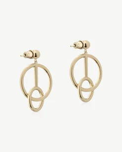 Music Bar Hoop Earrings - 22 Carat Gold Gilded