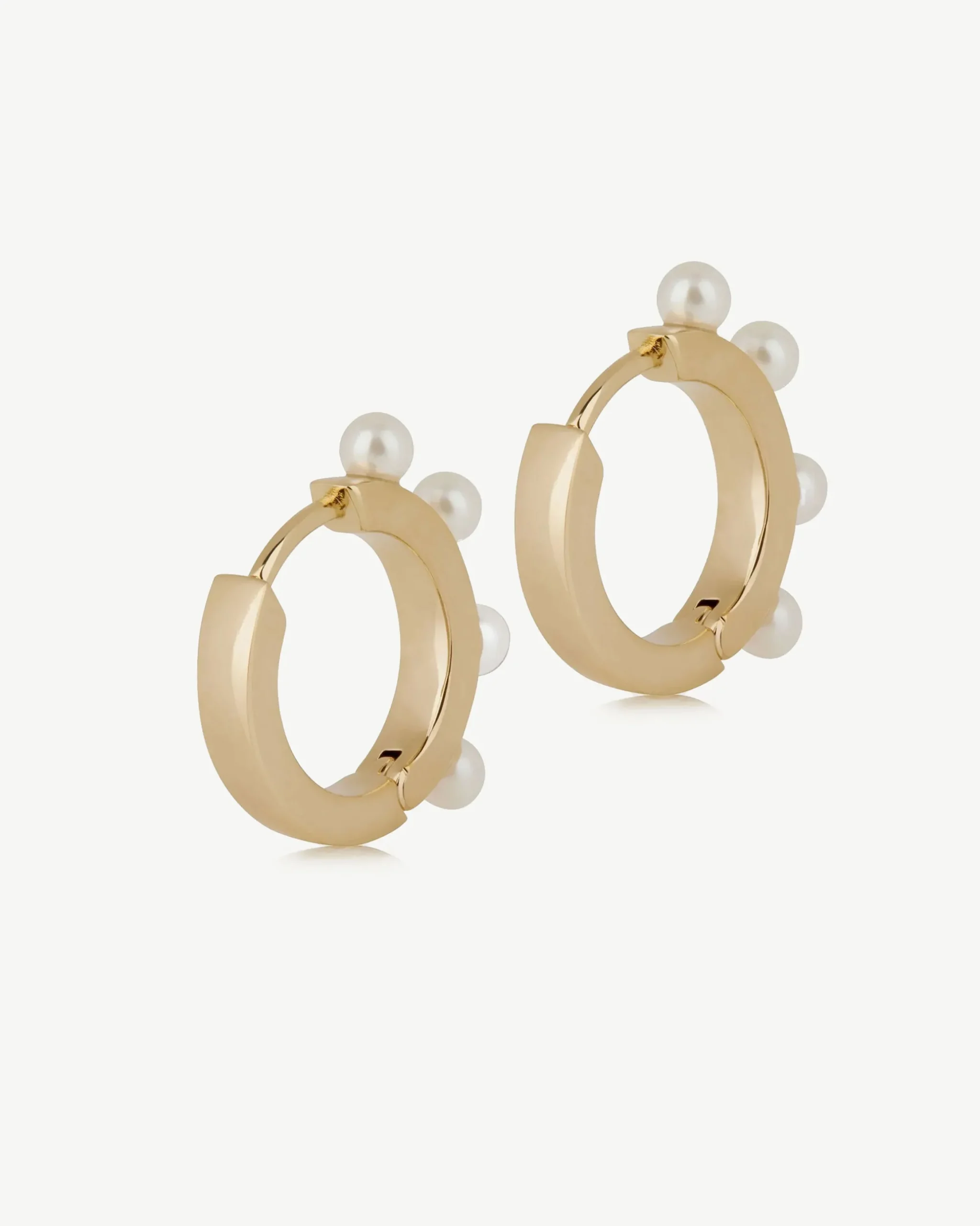 Pearl Huggies - 22 Carat Gold Gilded