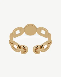 Pearl Link Ring - 22 Carat Gold Gilded