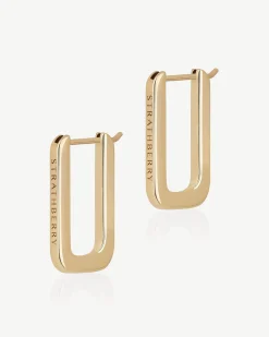 Rectangular Hoop - 22 Carat Gold Gilded